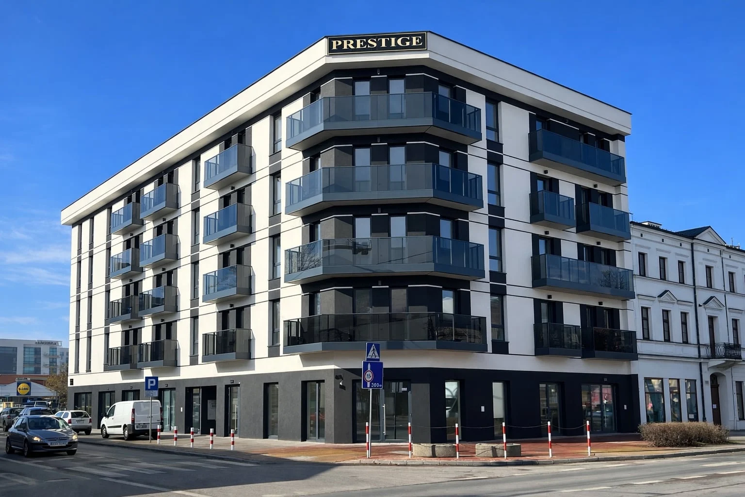 Budynek Prestige przy ul. Okrzei w Żyrardowie